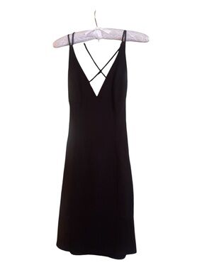 Lulu's Black Strapless V-Neck Dress with Crisscross Straps Size M - like new
